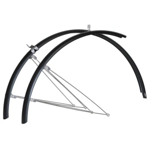 Bikepartner skærmsæt (matsort) 700C, 56 mm med stivere i rustfrit stål